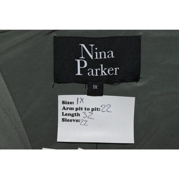 Nina Parker Plus 1X Asymmetrical Bodysuit Blouse NWT MLT3845AFA - Picture 6 of 7